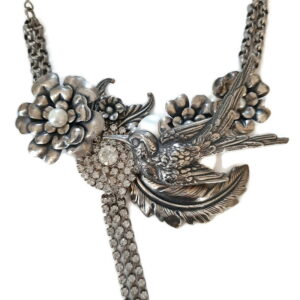 statement necklace - french ostrich