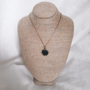 black and gold layering necklace - French ostrich