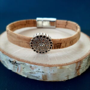 cork bracelet for large wrists - french ostrich