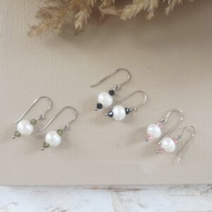 pearl and Swarovski earrings by french ostrich