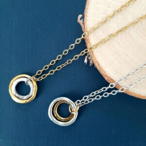 hoop necklace silver and gold - french ostrich