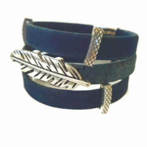 blue cork cuff bracelet