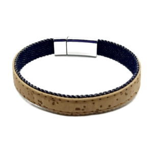 cork bracelet lined with denim