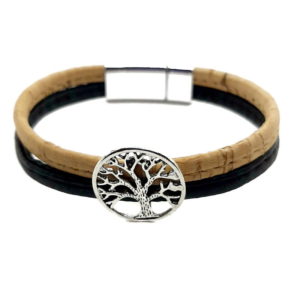 cork bracelet with tree of life bead