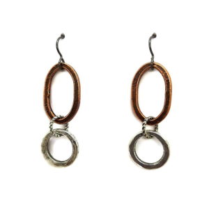 copper and silver hoop earrings