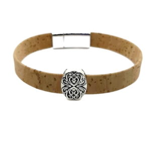 natrual cork bracelet with magnetic clasp