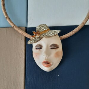 face necklace - french ostrich