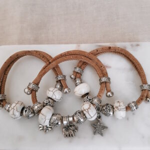 adjustable cork bracelets by french ostrich