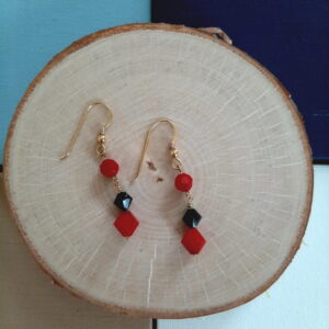 Upcycled Designer Crystal Cowhide Tooled Brass Earrings