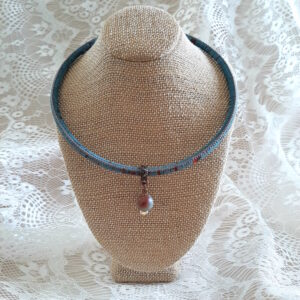 teal convertible necklace or bracelet - french ostrich