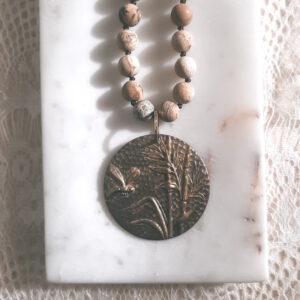 desert jasper necklace and earrings by french ostrich