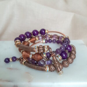 purple and copper wrap bracelet by french ostrich