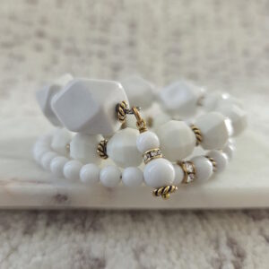 white memory wire bracelet by french ostrich