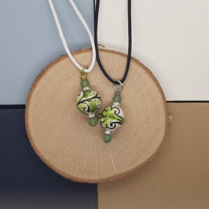 Green Sicilian Ceramic Bead Necklace - french ostrich