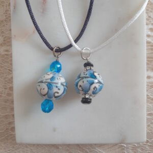 blue sicilian ceramic bead necklaces by french ostrich