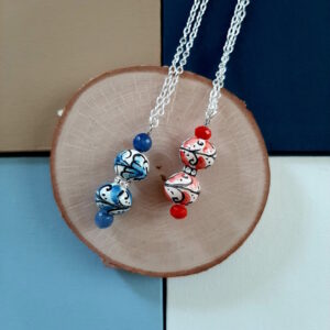 Sicilian ceramic bead necklace by French Ostrich