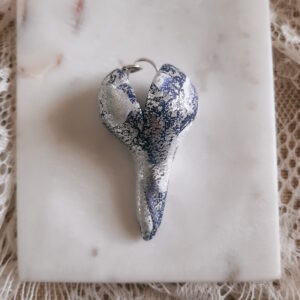 navy and silver funky heart pendant by french ostrich