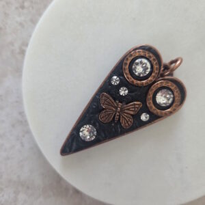 butterfly heart pendant by french ostrich