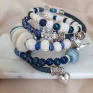 bone beads wrap bracelet by french ostrich