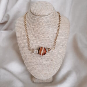 brown murano glass bead necklace by french ostrich