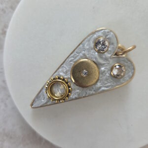 gold mosaic heart pendant by french ostrich