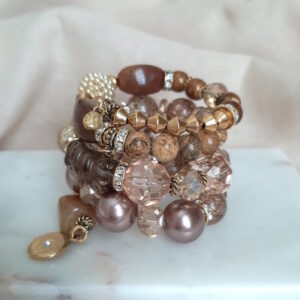 wrap bracelet in neutral tones by french ostrich