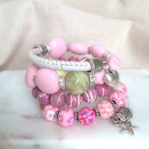 pink and green wrap bracelet by French Ostrich