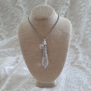 silver vintage chandelier crystal necklace by french ostrich