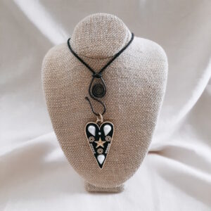 star in a heart pendant by french ostrich