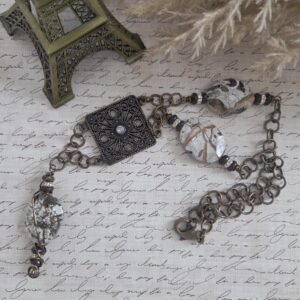 upcycled belt piece necklace by french ostrich