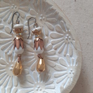 gold silver copper earrings by french ostrich