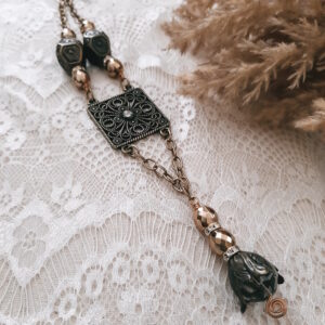 upcycled belt piece necklace by french ostrich