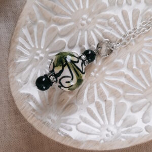 green sicilian ceramic bead necklace by french ostrich