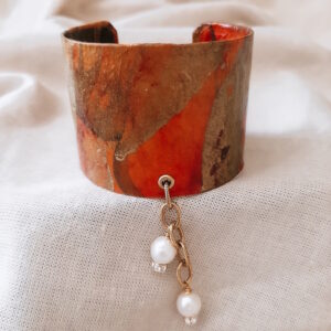 orange cuff bracelet by french ostrich