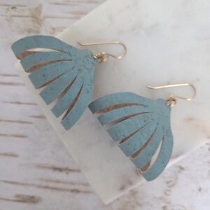 aqua cork earrings by french ostrich
