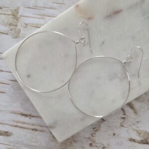 silver hoop earrings by french ostrich
