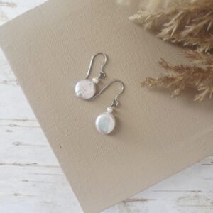 coin pearl earrings from french ostrich