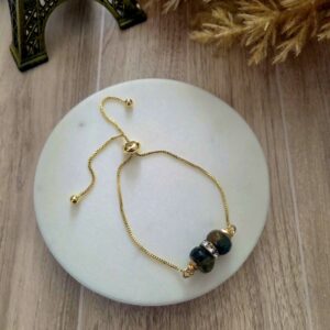 double gemstone adjustable bracelet by french ostrich