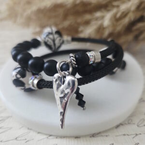 black and white wrap bracelet by french ostrich