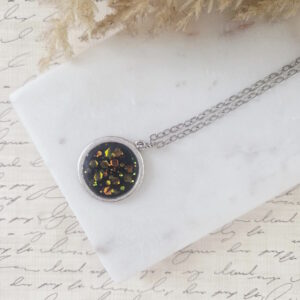 sparkly silver bezel necklace by french ostrich