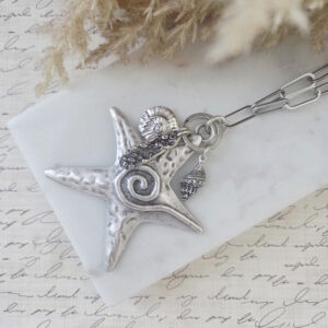 starfish necklace by paperclip chain by french ostrich