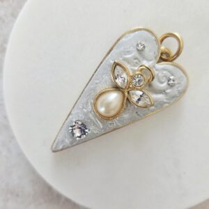 angel heart pendant by french ostrich