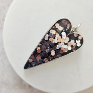 metallic heart pendant by french ostrich