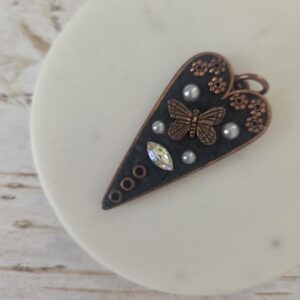 butterfly heart pendant by french ostrich