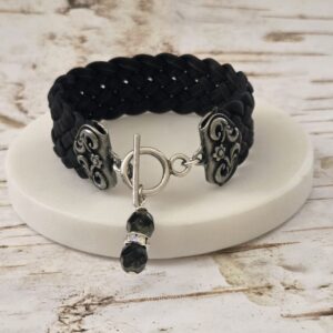 black woven cork bracelet by french ostrich