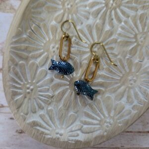 petite fish earrings by french ostrich