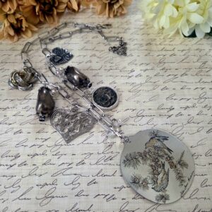 upcycled charm necklace by french ostrich