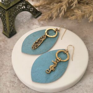 sea-theme cork earrings by frenchostich