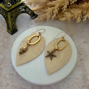 sea-themed cork earrings by french ostrich
