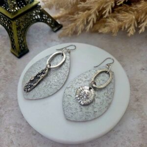 silver cork earrings with sea charms by french ostrich